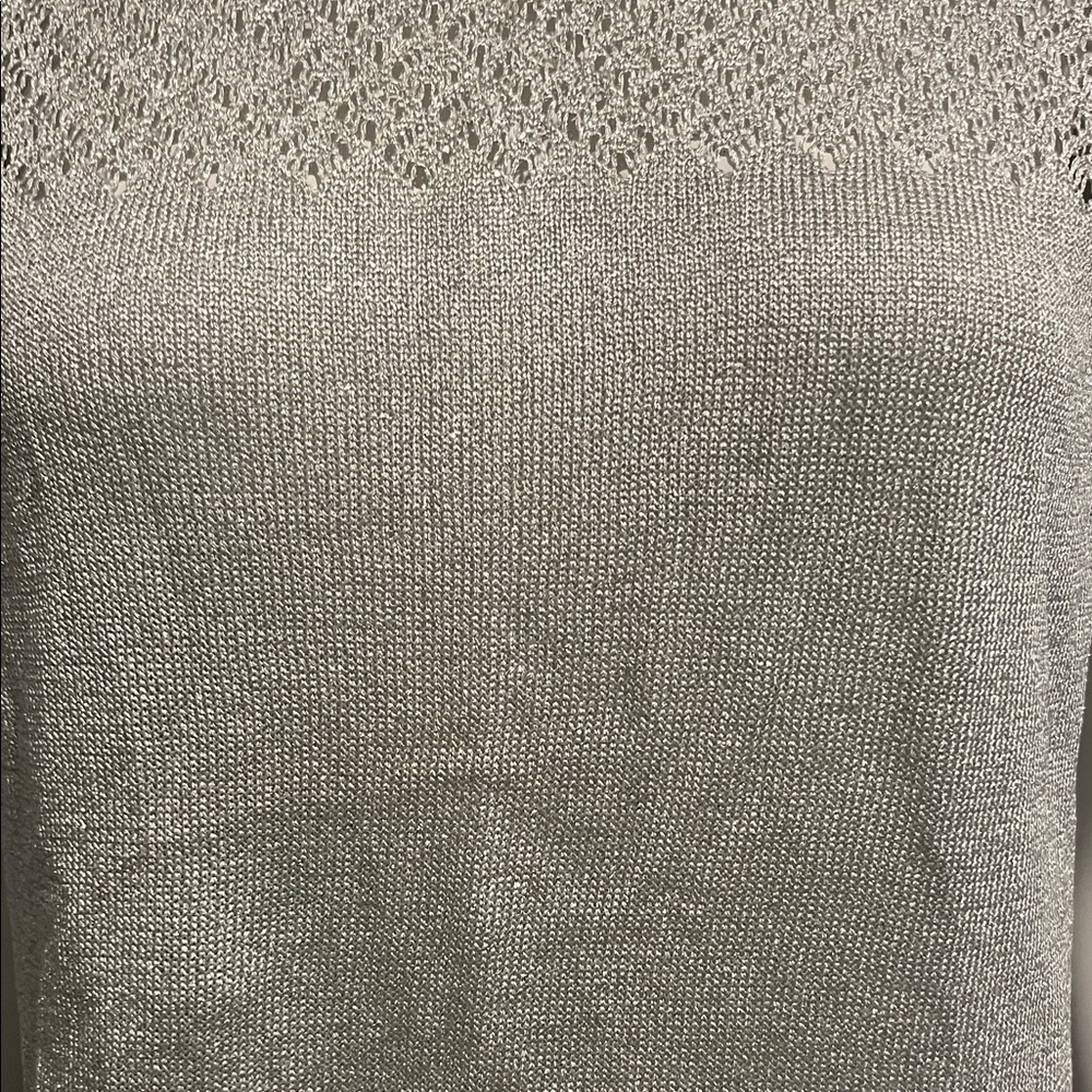 Elegant Silver Lace Women's Top Vintage st. John Size med beautifully made. - Picture 3 of 15